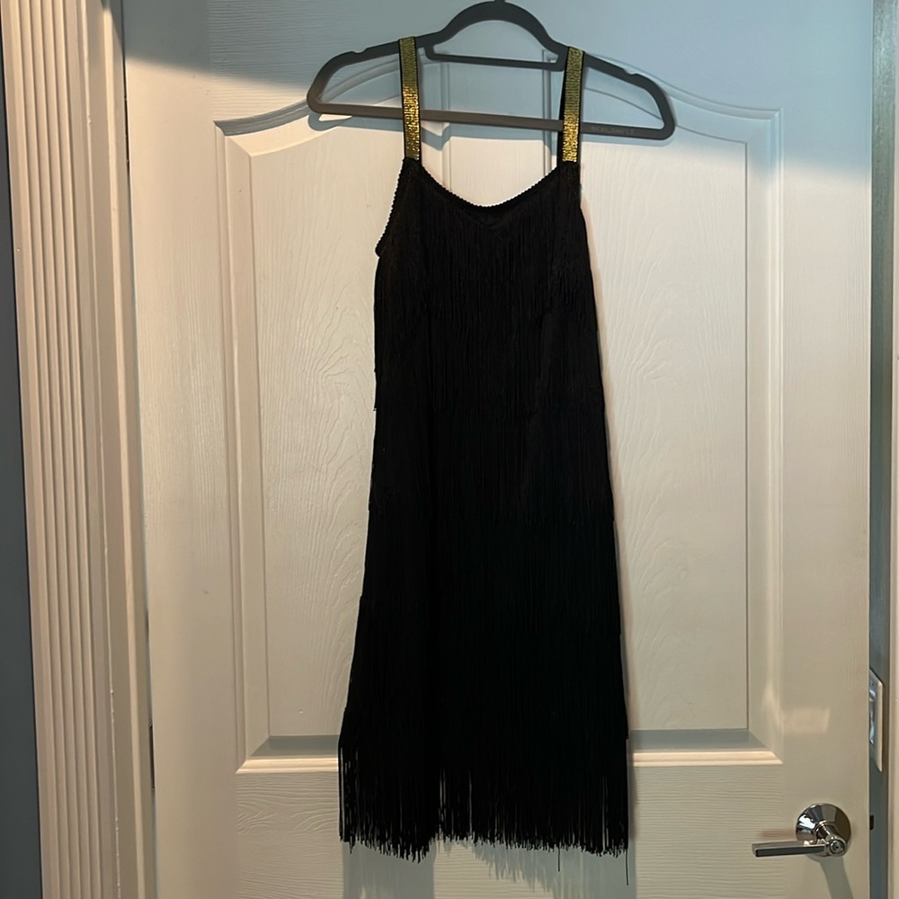 Flapper-style Fringe Dress, Black